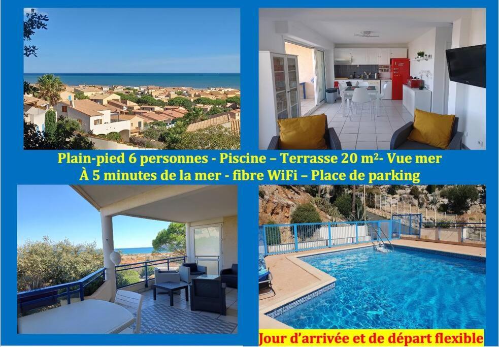 Plain-Pied, Terrasse, Piscine, Pleine Vue Mer, Plage A 6' A Pied, Parking, Wifi Флёри Экстерьер фото