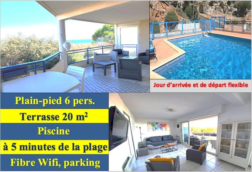 Plain-Pied, Terrasse, Piscine, Pleine Vue Mer, Plage A 6' A Pied, Parking, Wifi Флёри Экстерьер фото